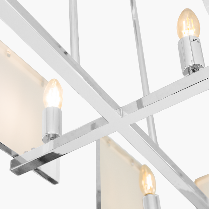 Paris chromed metal chandelier