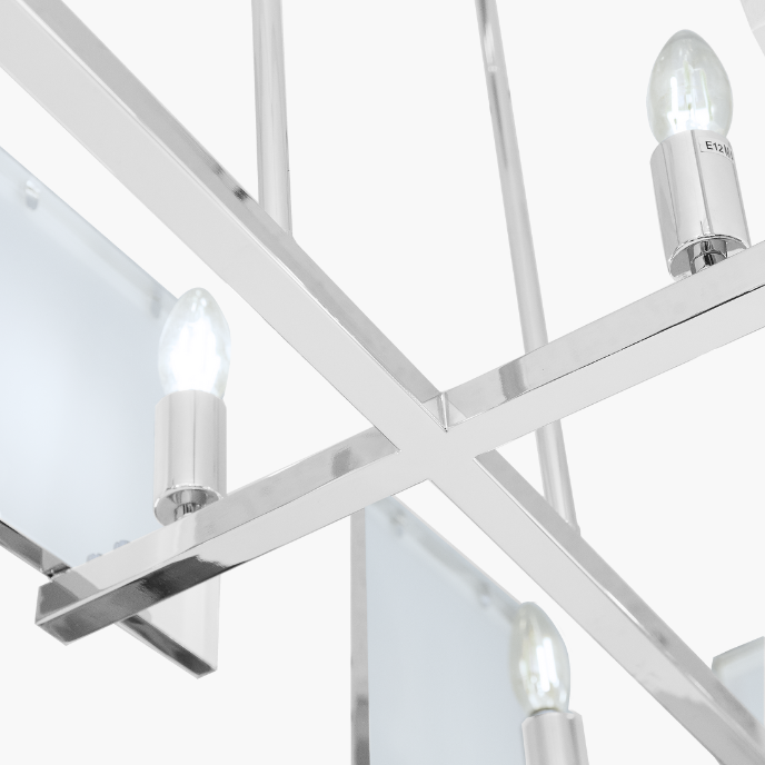 Paris chromed metal chandelier