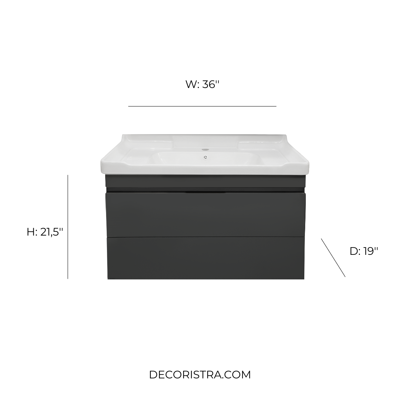 36'' Ancona modern grey vanity
