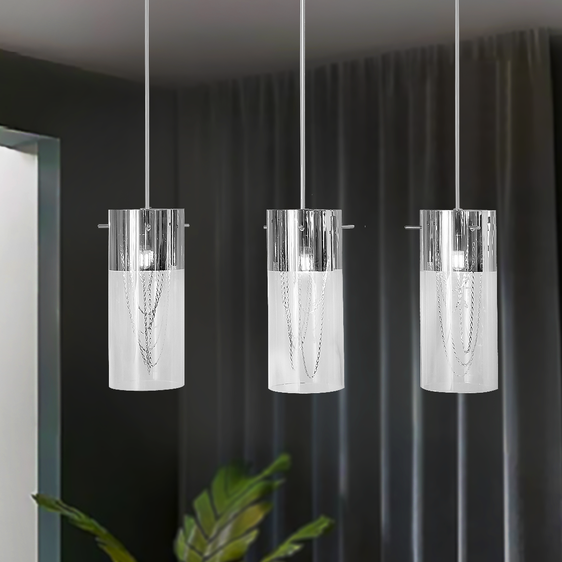 Verre 3 light pendant