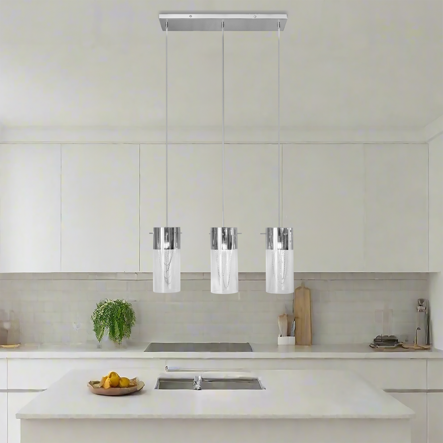 Verre 3 light pendant