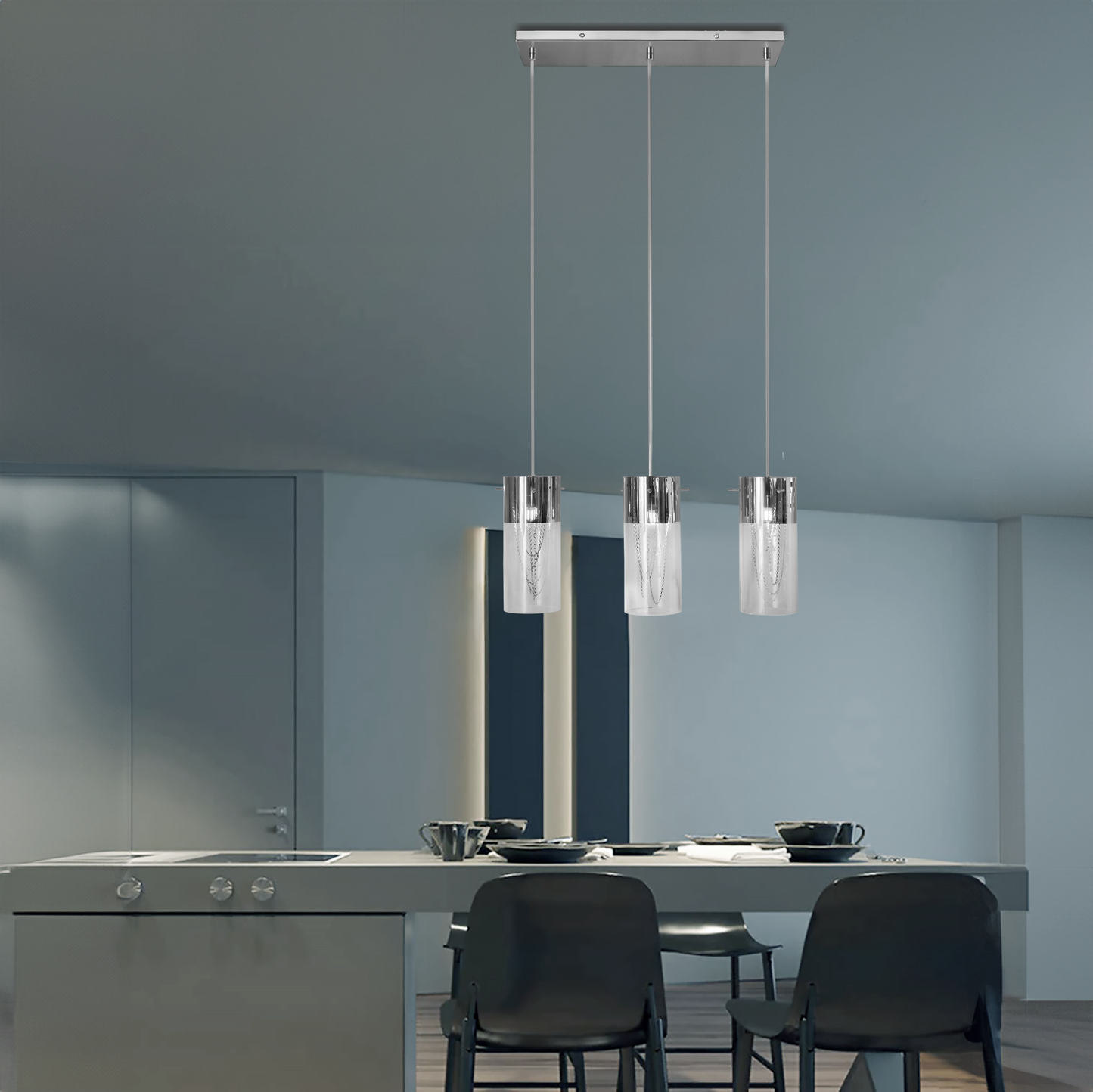 Verre 3 light pendant
