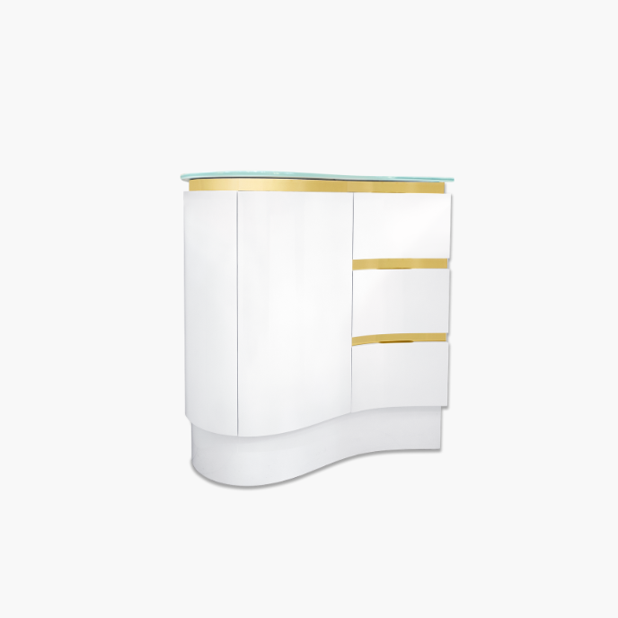 32'' Santorini white with gold bathroom vanity