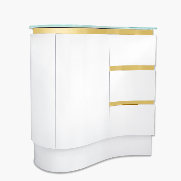 32'' Santorini white with gold bathroom vanity