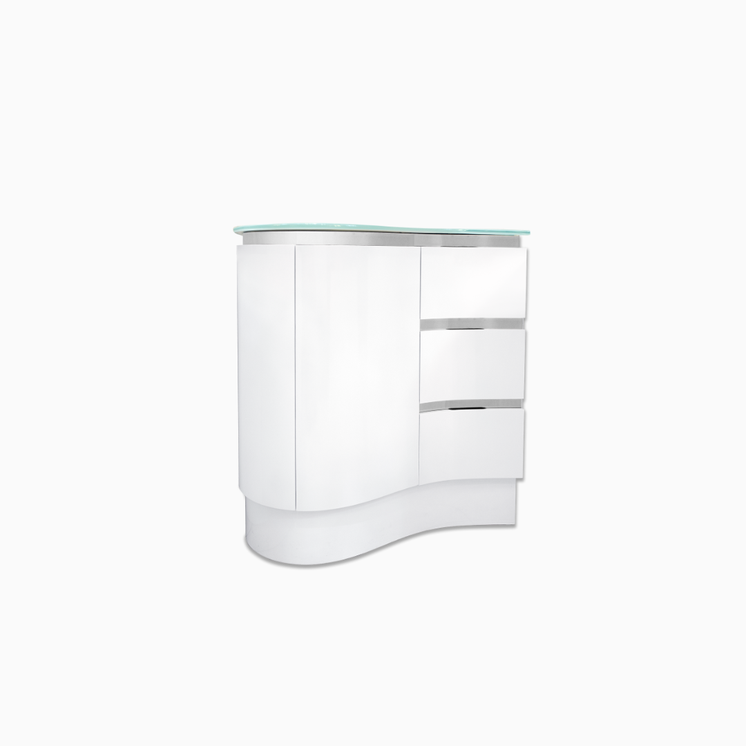 32'' Santorini white with silver bathroom vanity