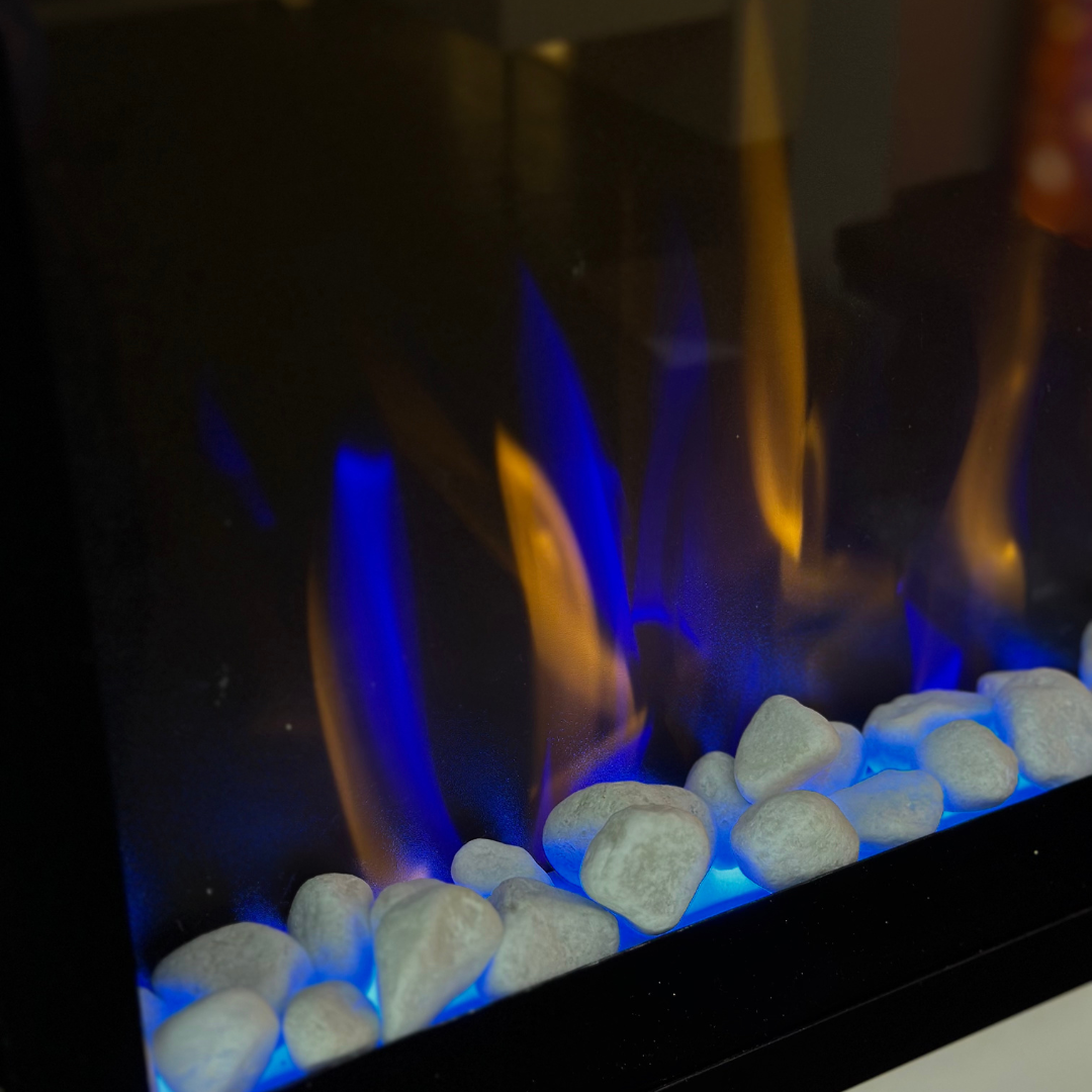 50" Pebbles Electric Fireplace - panoramic full view