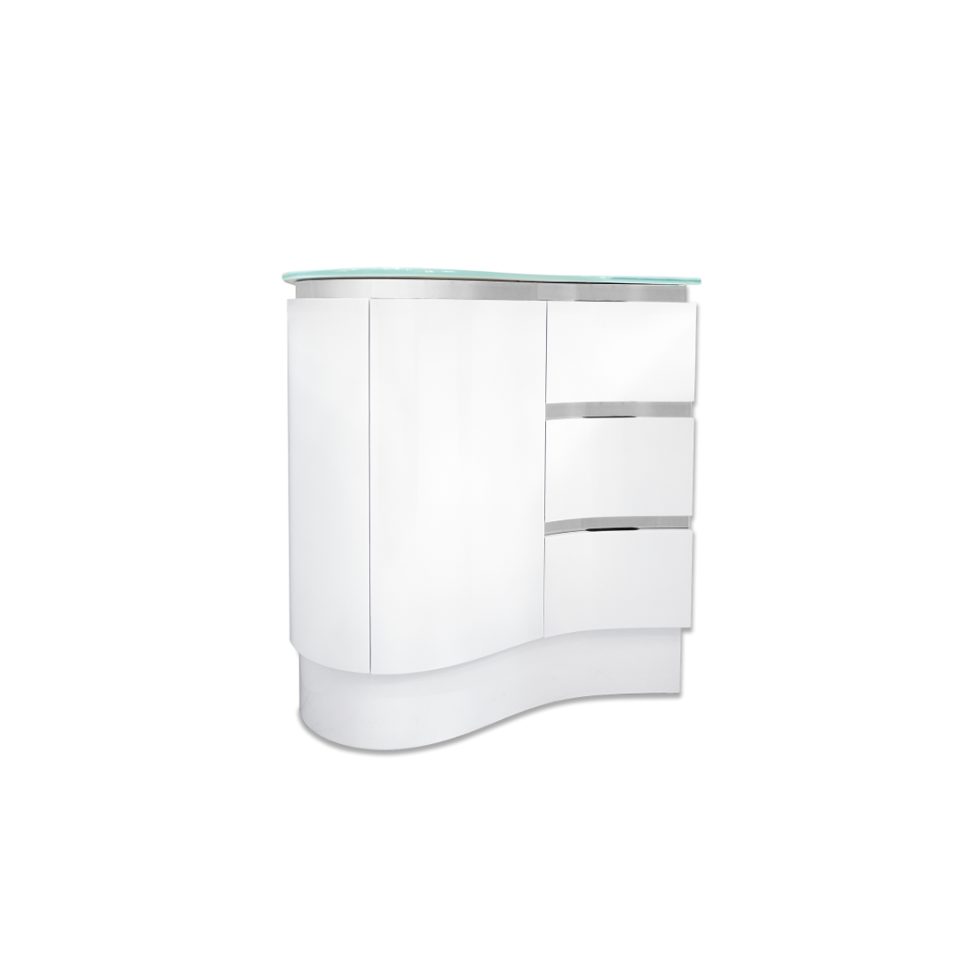 32'' Santorini white with silver bathroom vanity