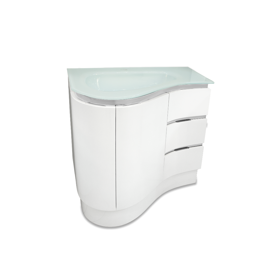 32'' Santorini white with silver bathroom vanity