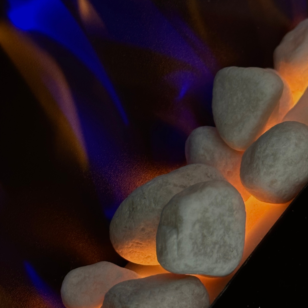 50" Pebbles Electric Fireplace - panoramic full view
