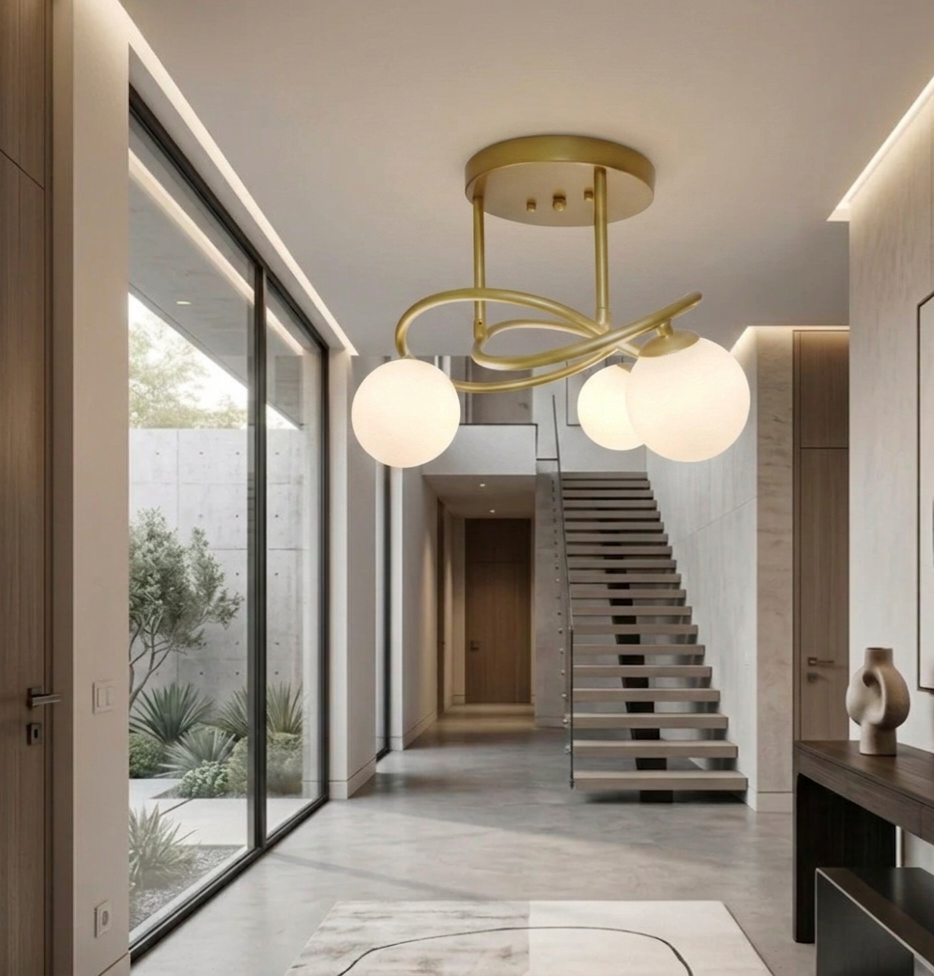 Monaco Modern European Luxury flush mount 3 lights