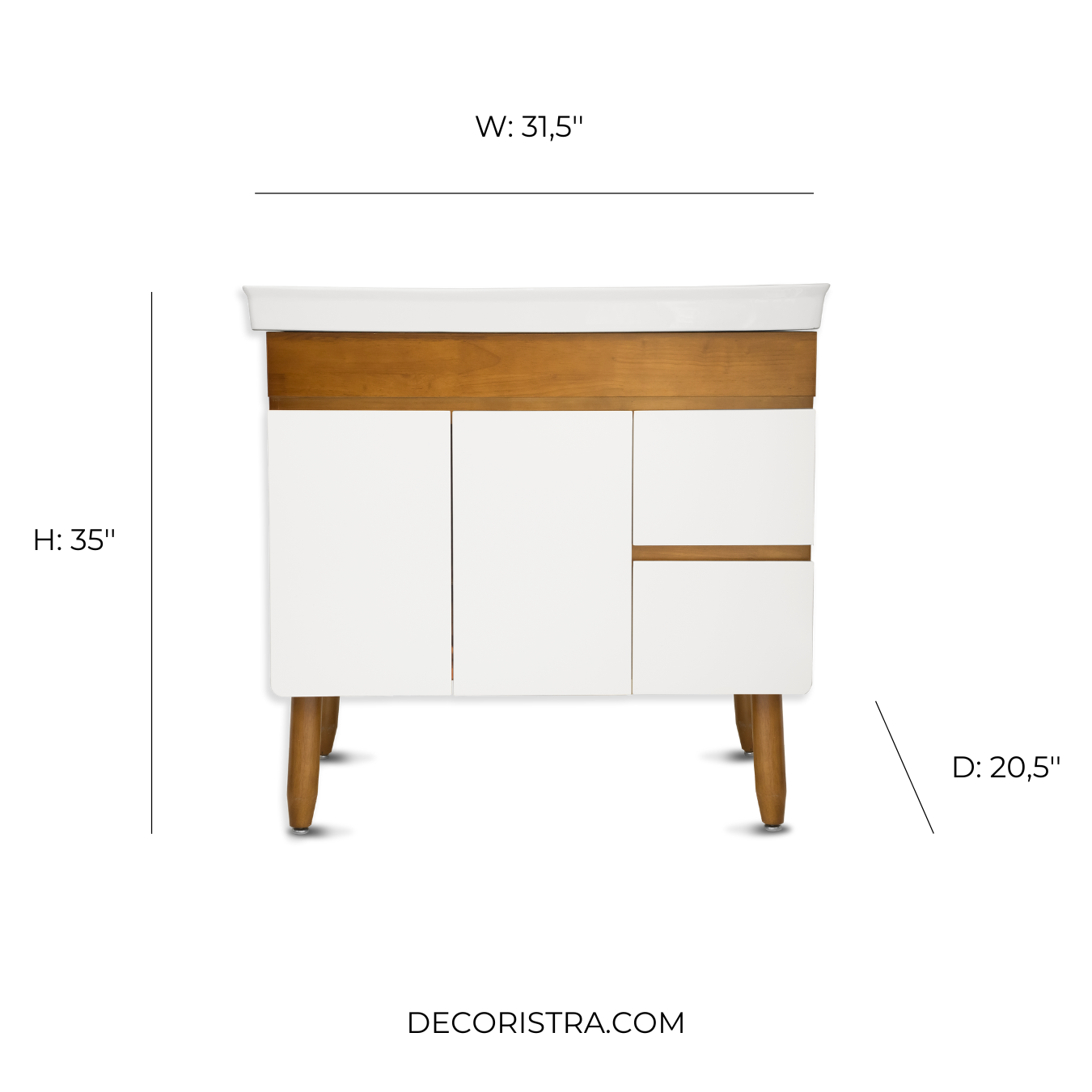 31.5'' Valence wood bathroom vanity with sink