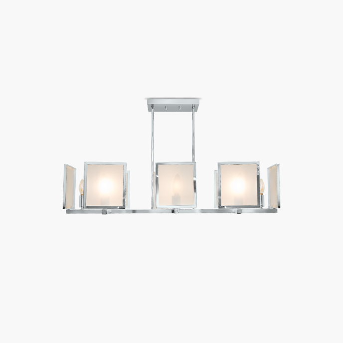 Paris chromed metal chandelier