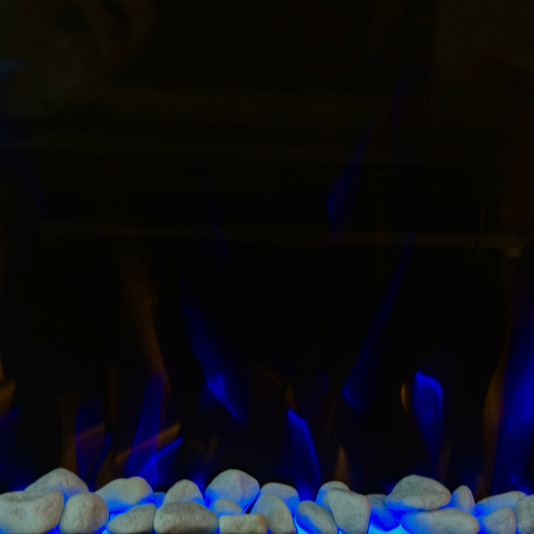 50" Pebbles Electric Fireplace - panoramic full view