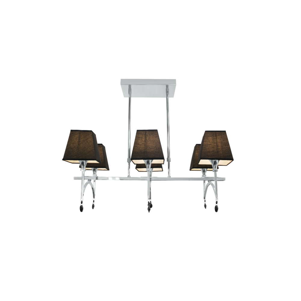Palais chromed metal with black chandelier
