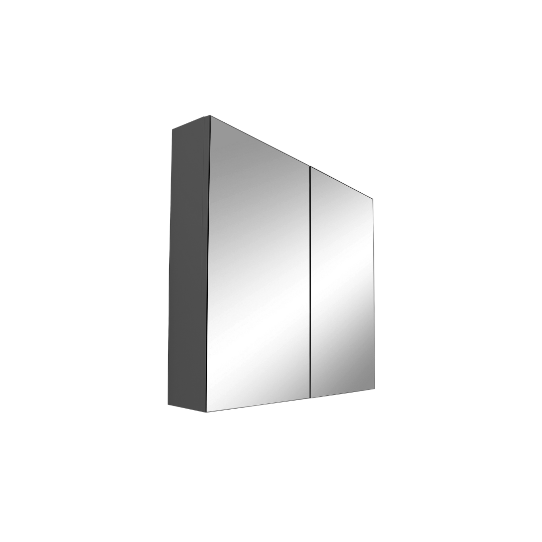 34'' Ancona modern grey bathroom wall cabinet with 2 mirror doors