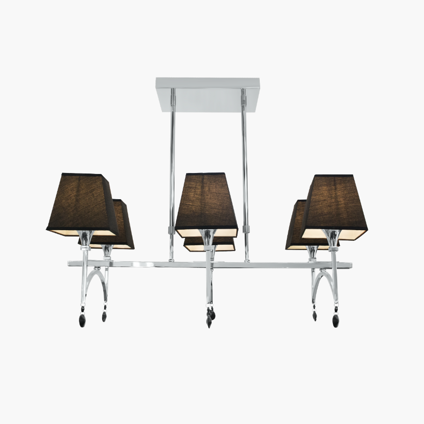 Palais chromed metal with black chandelier