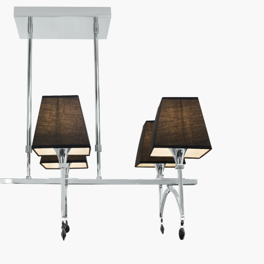 Palais chromed metal with black chandelier