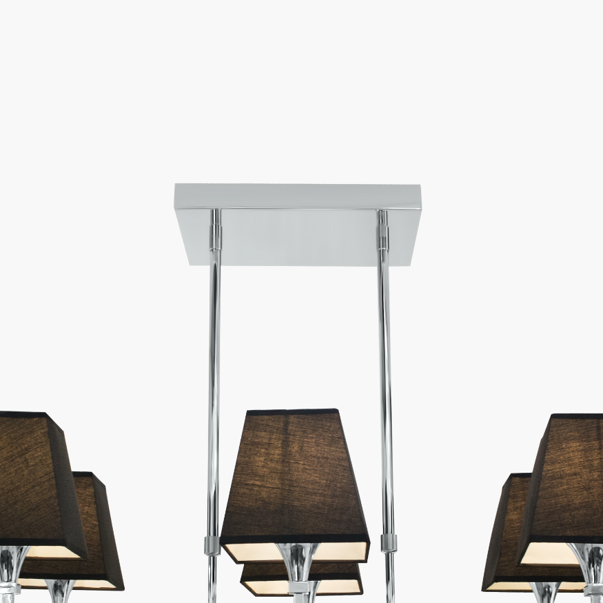 Palais chromed metal with black chandelier