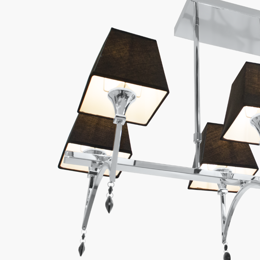 Palais chromed metal with black chandelier