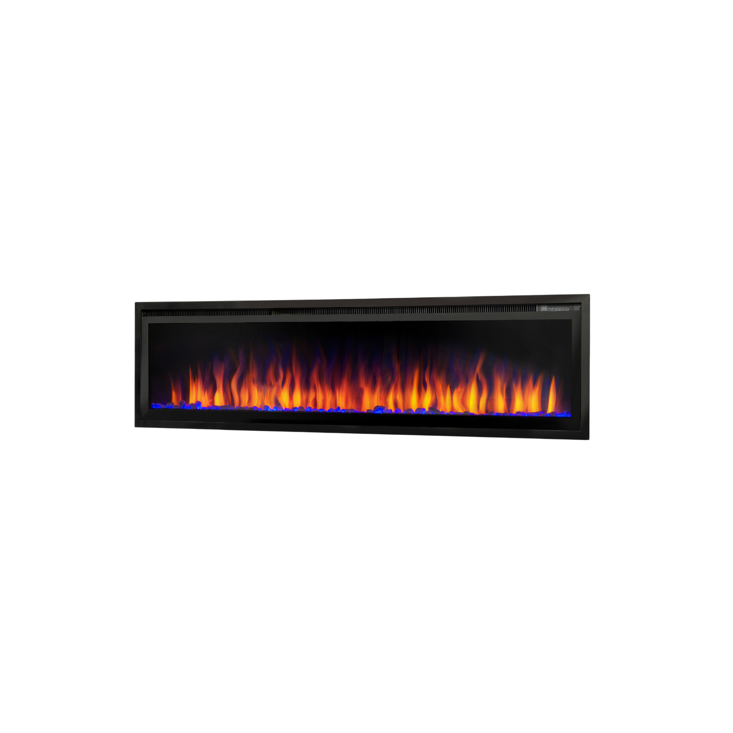 72" Crystal Electric Fireplace - panoramic full view.