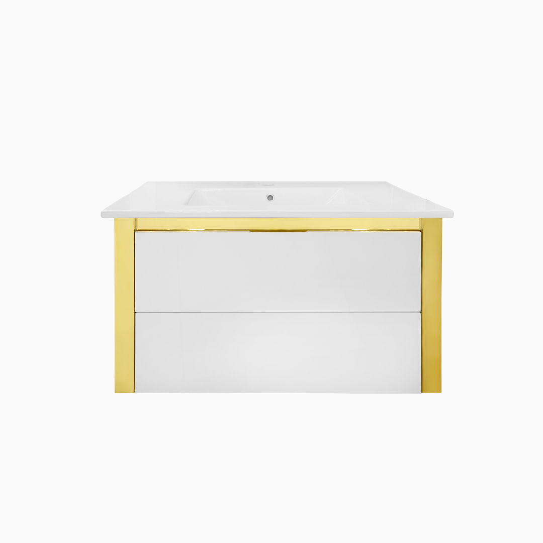 32'' Verona modern white bathroom vanity with sink