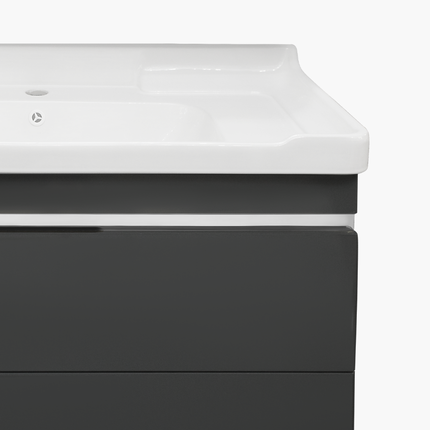 36'' Ancona modern grey vanity with silver