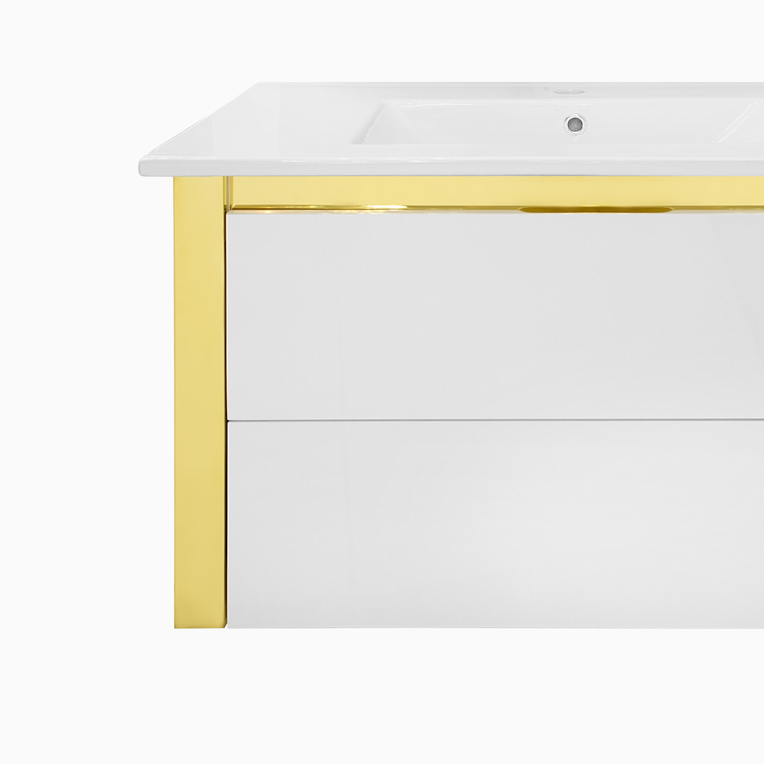 32'' Verona modern white bathroom vanity with sink