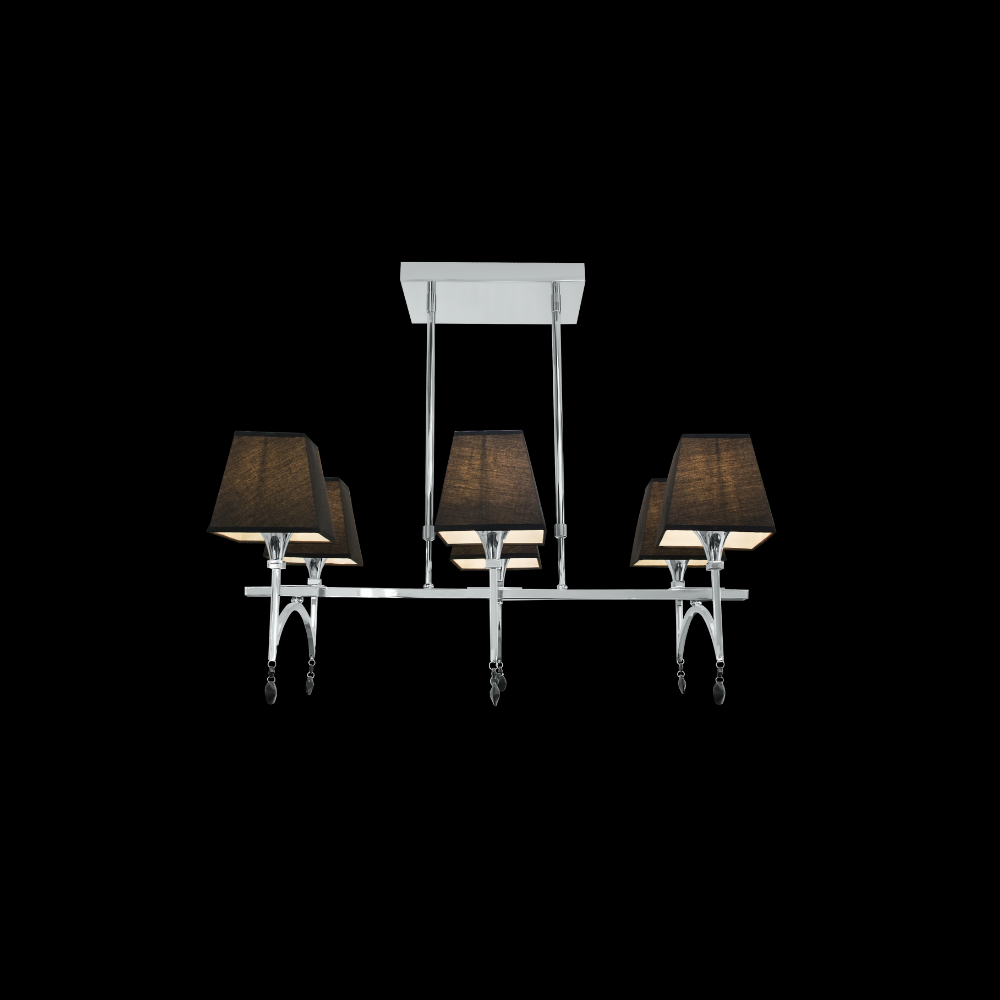 Palais chromed metal with black chandelier