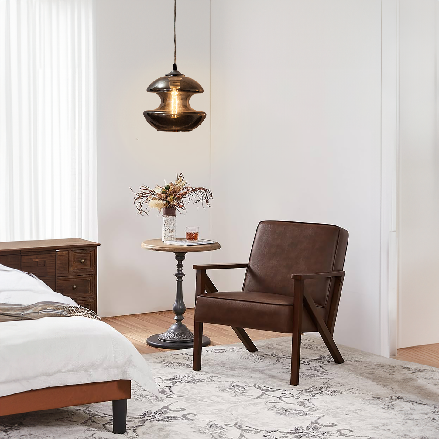 Elegante gray glass pendant