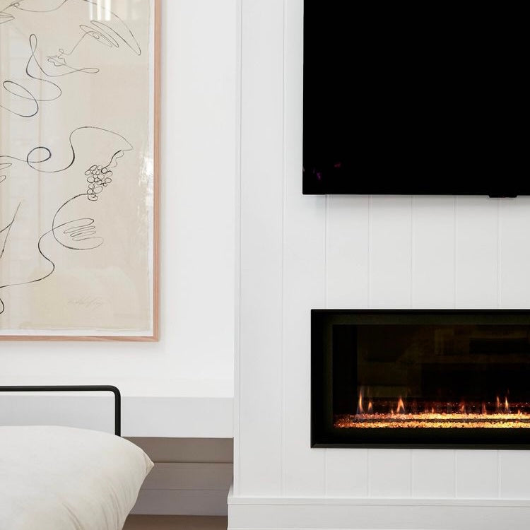 60" Crystal Electric Fireplace - panoramic full view