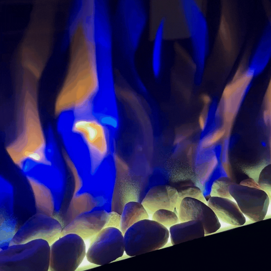 50" Pebbles Electric Fireplace - panoramic full view