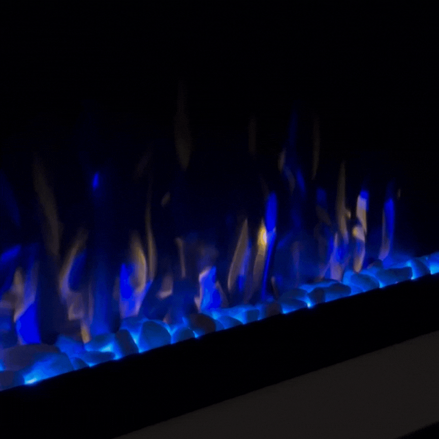 50" Pebbles Electric Fireplace - panoramic full view