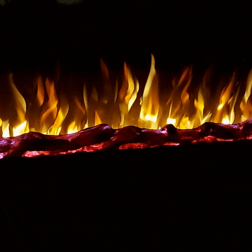 50" Pebbles + Crystal + Log Electric Fireplace - 3 in 1