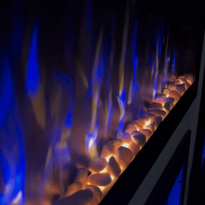 50" Pebbles Electric Fireplace - panoramic full view