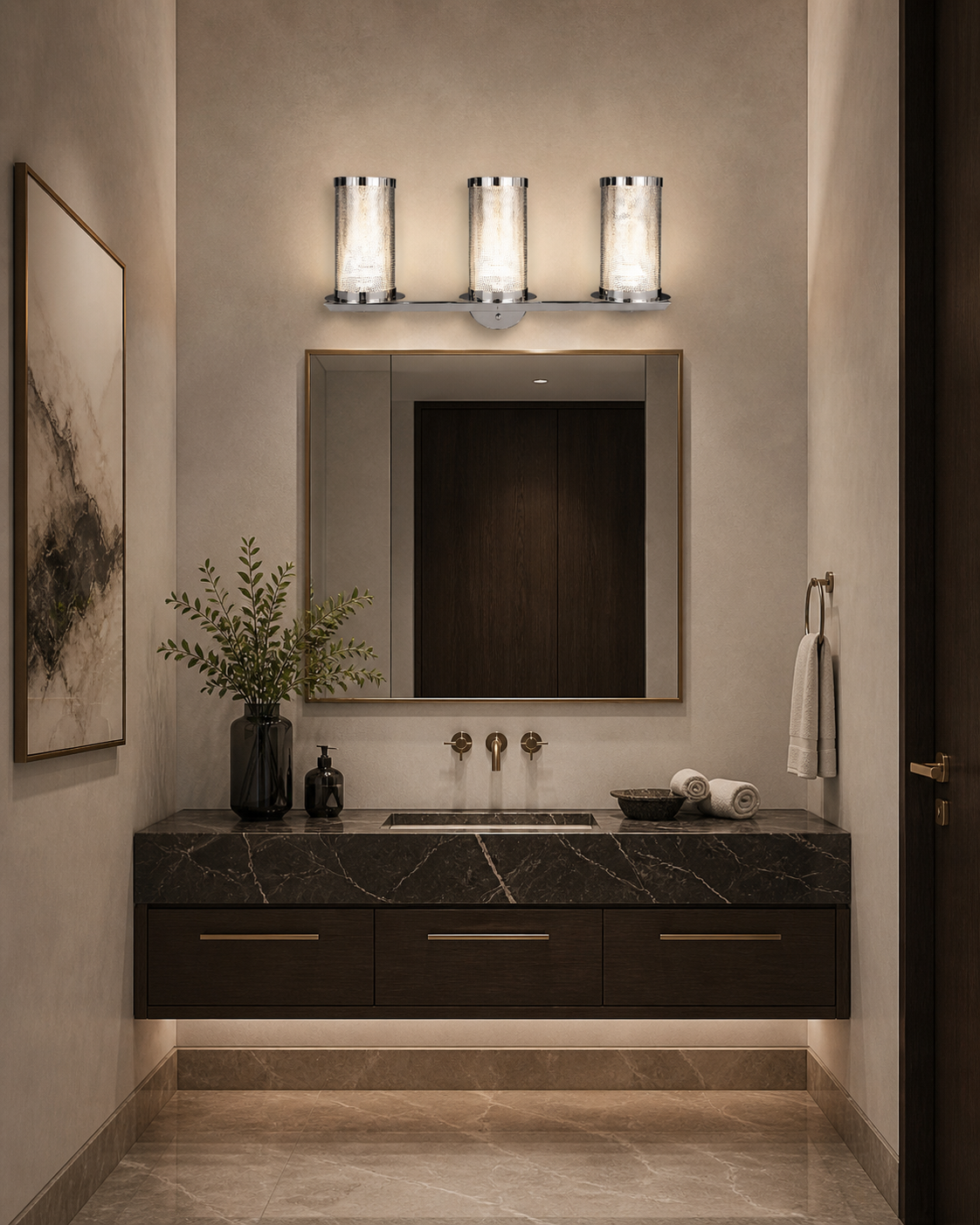 Éclat Moderne — Chrome Triple Wall Light
