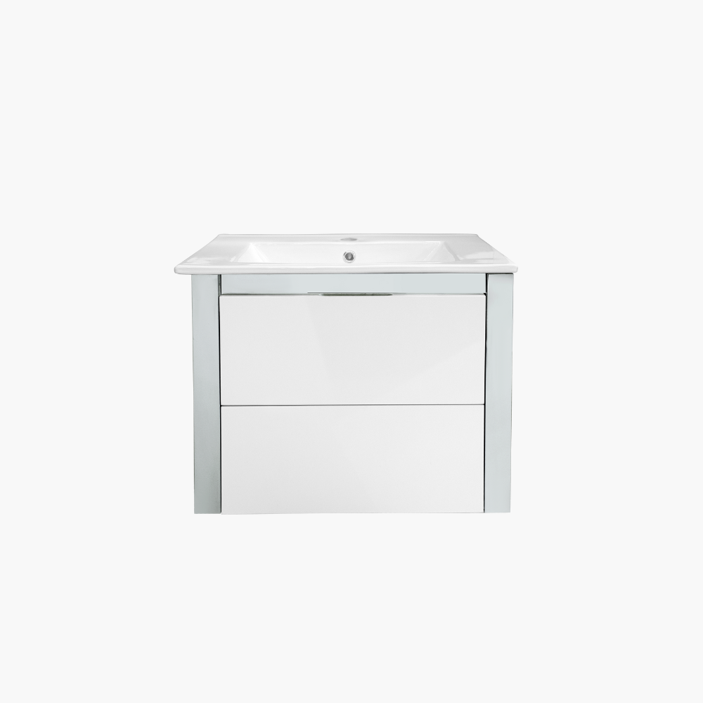 24'' Ancona modern white with silver bathroom vanity