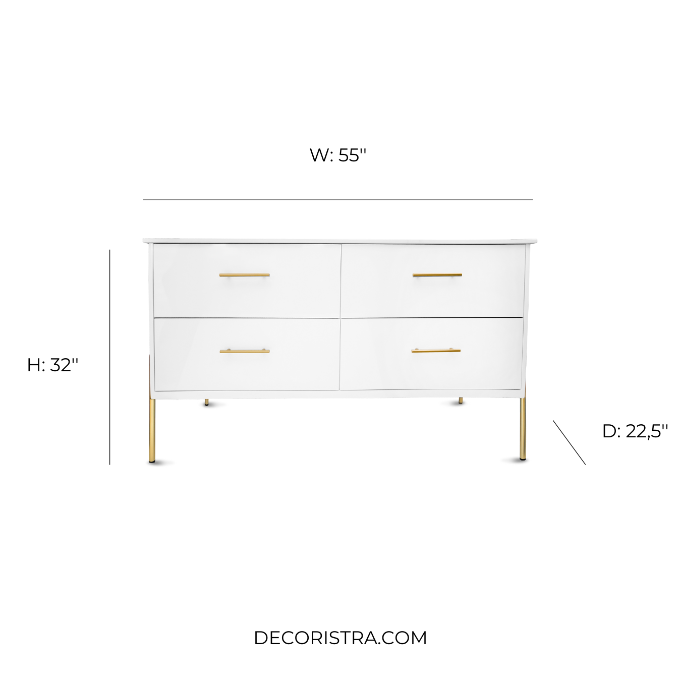 55'' Adela double vanity with marble top