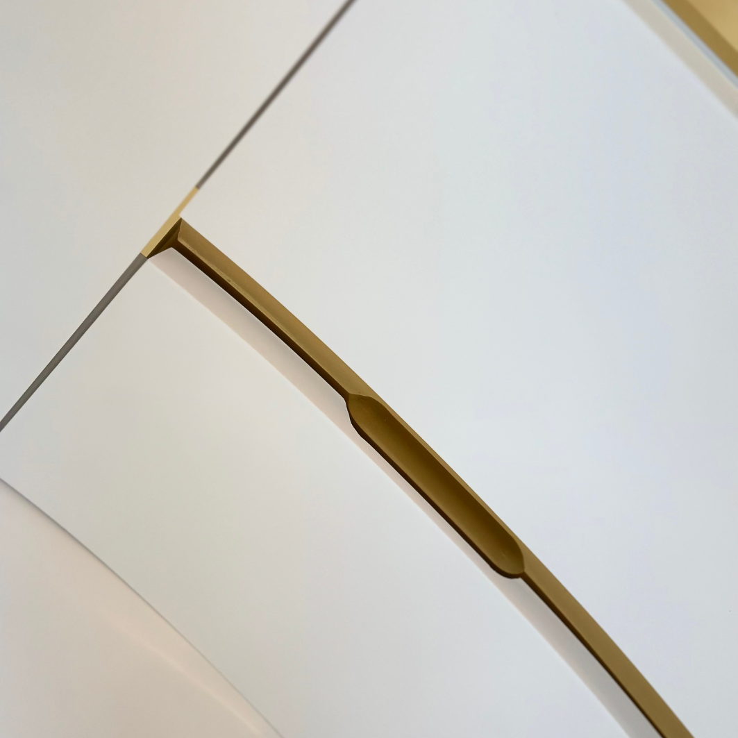 36 White with gold bathroom vanity