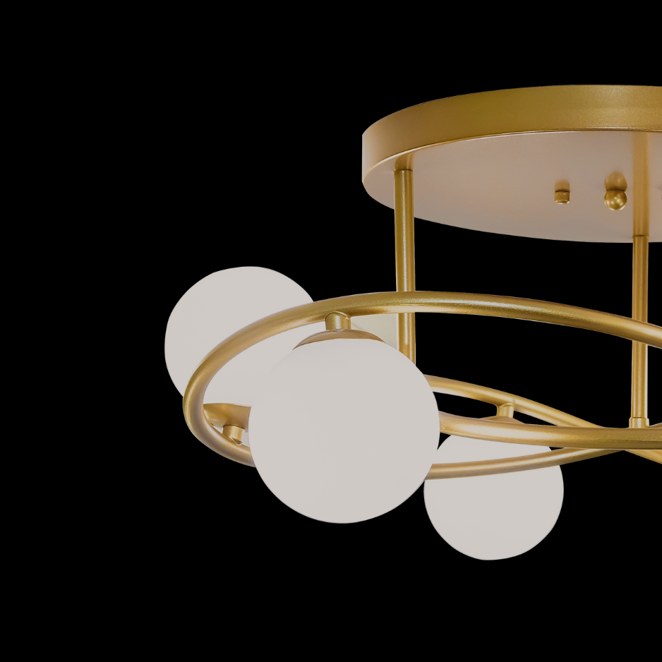 Opalite Gold flush mount 6 lights