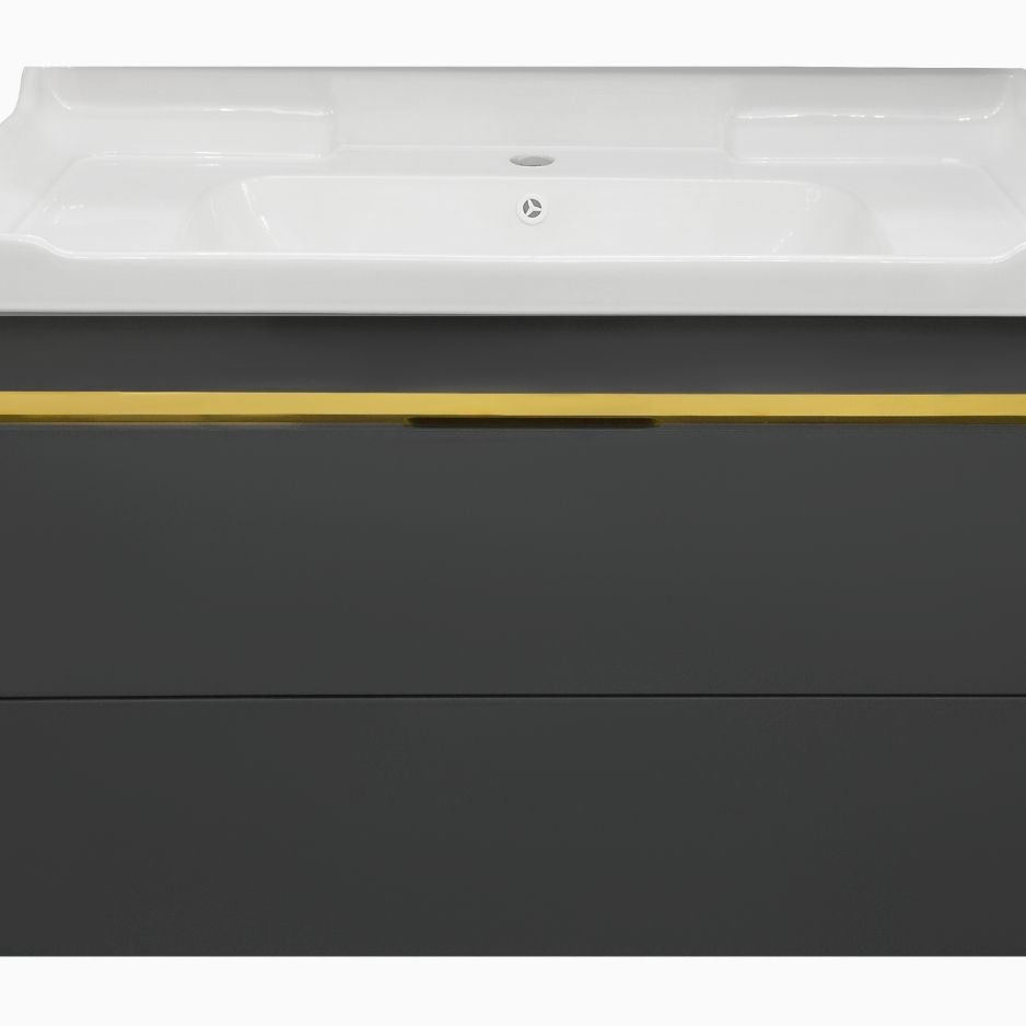 36'' Ancona modern gray vanity with gold
