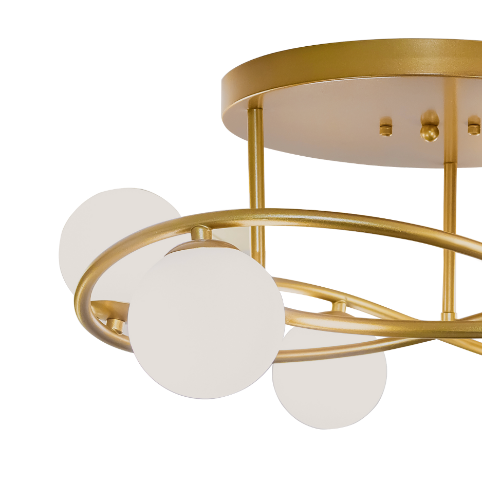Opalite Gold flush mount 6 lights