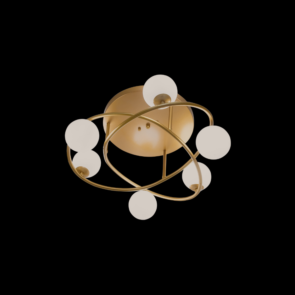 Opalite Gold flush mount 6 lights