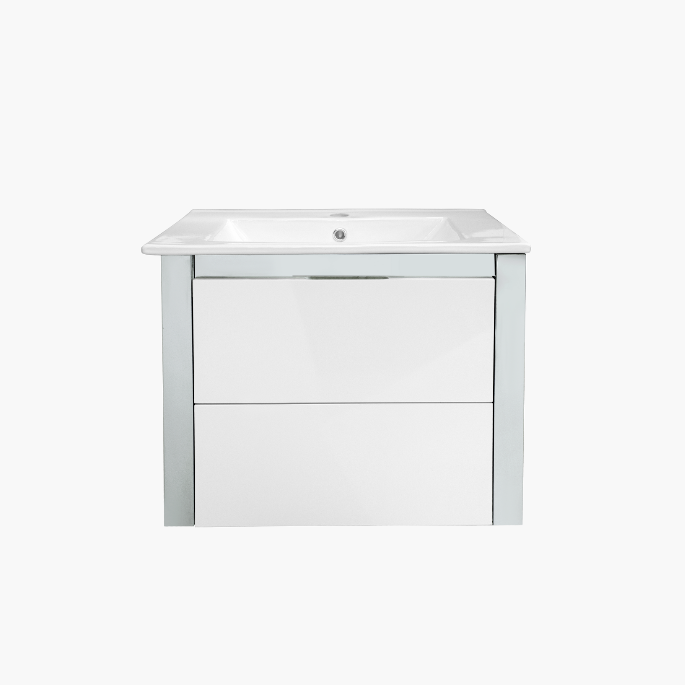 24'' Ancona modern white with silver bathroom vanity