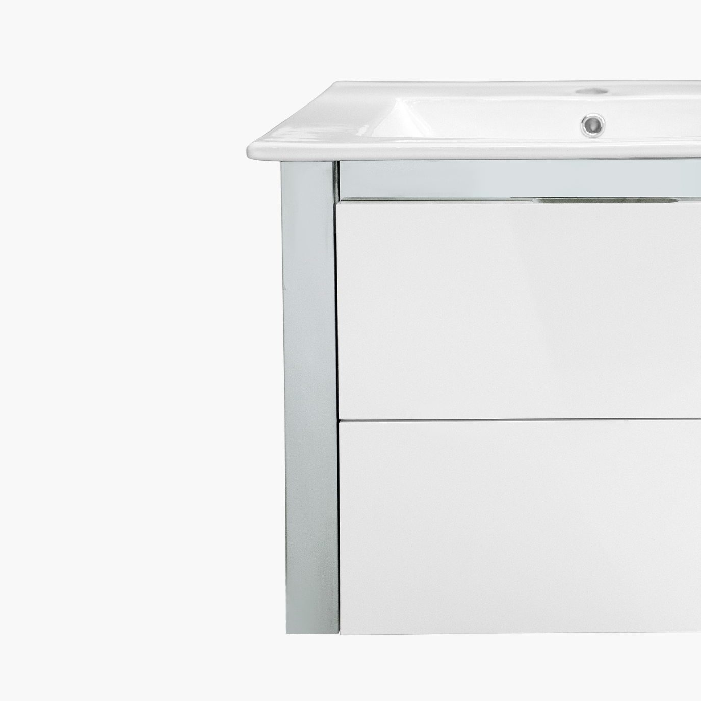 24'' Ancona modern white with silver bathroom vanity