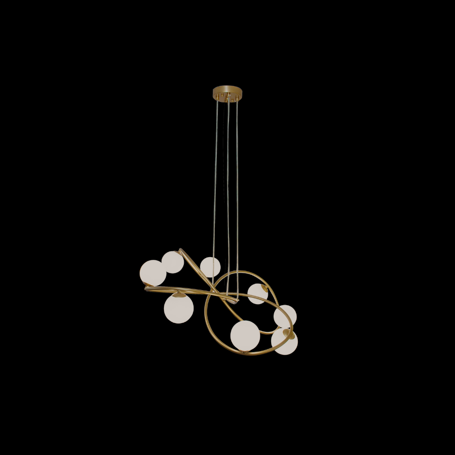 Opalite Gold Chandelier 8 lights