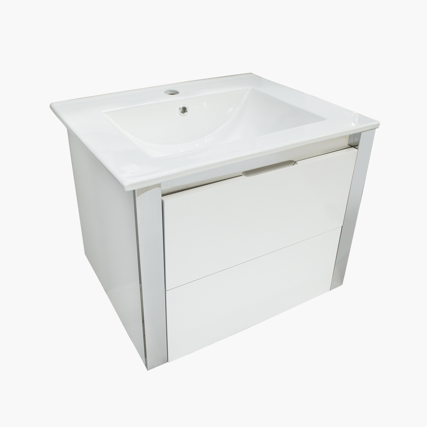 24'' Ancona modern white with silver bathroom vanity