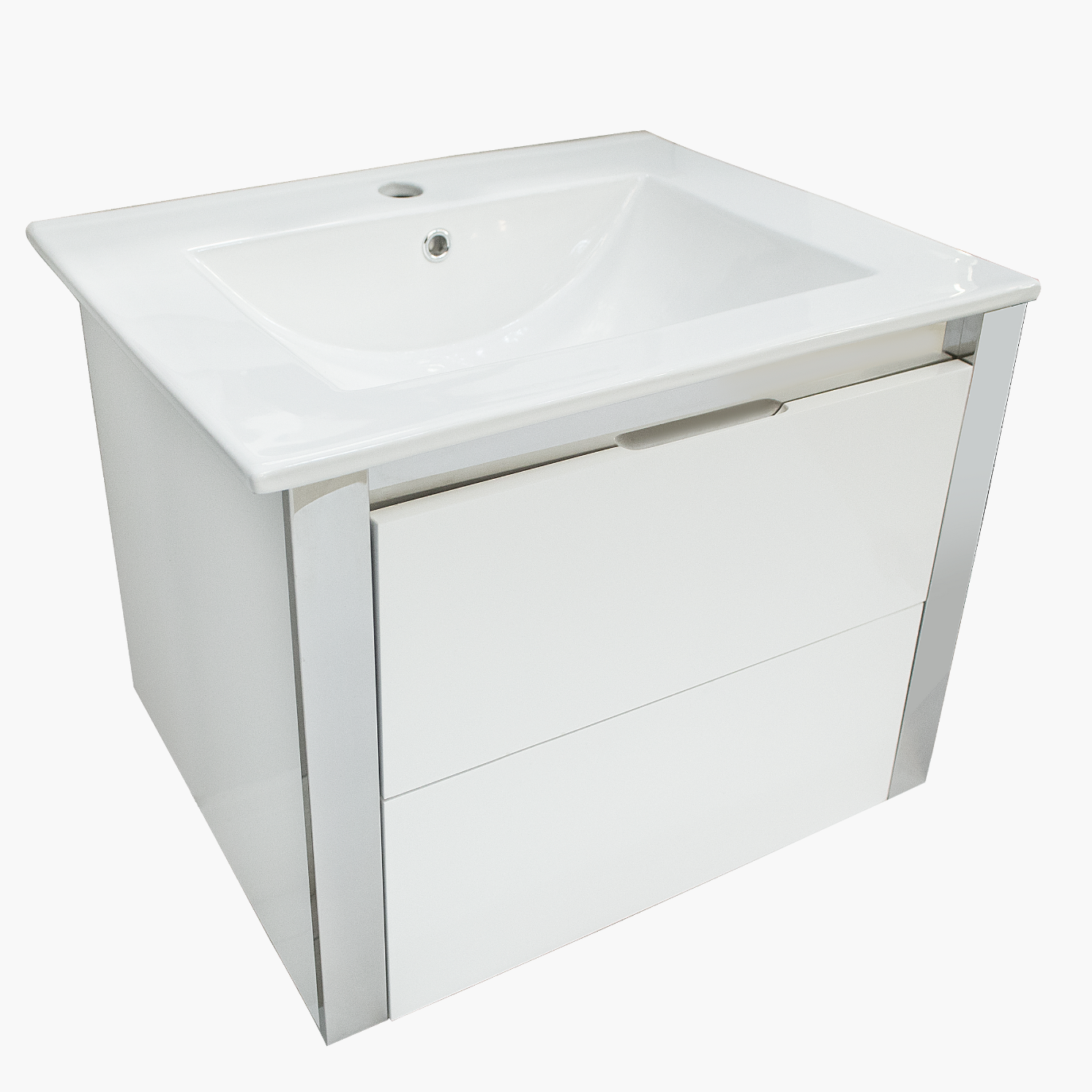 24'' Ancona modern white with silver bathroom vanity