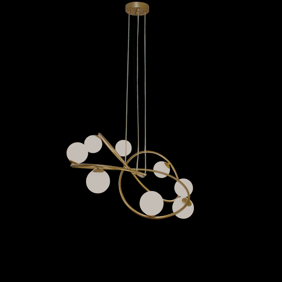 Opalite Gold Chandelier 8 lights