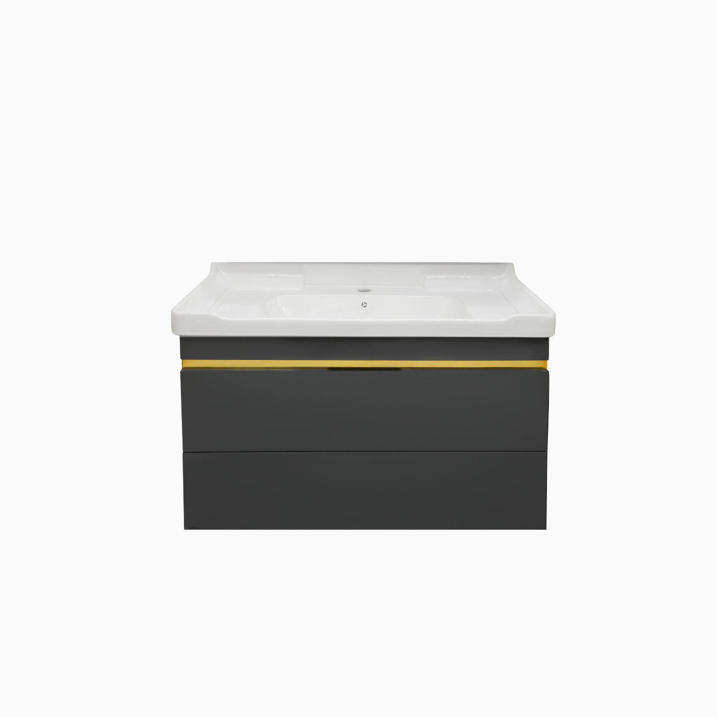 36'' Ancona modern gray vanity with gold