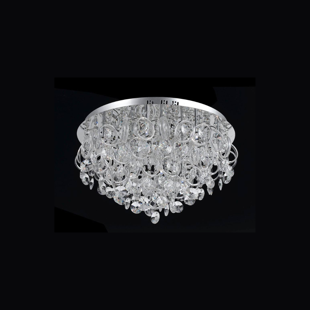 Petit mone crystalchant elegante flush mount